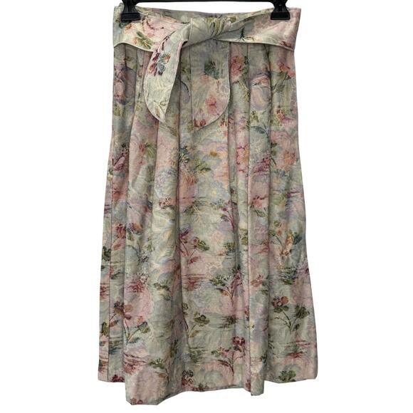 Vintage Tyler House Tapestry Midi Skirt Size 4 Jacquard Floral Pastel 80s 90s - Picture 1 of 5